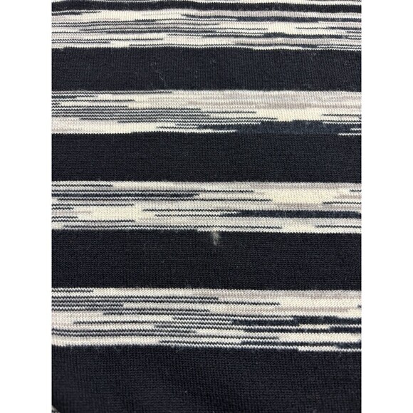 Karen Millen Sweater Cape Black Cream Tan Grey Space Dye Stripe 2 Poncho - Picture 10 of 11